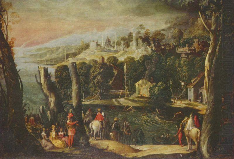 Pietro, Nicolo di Landschaft mit Damen und Reitern china oil painting image